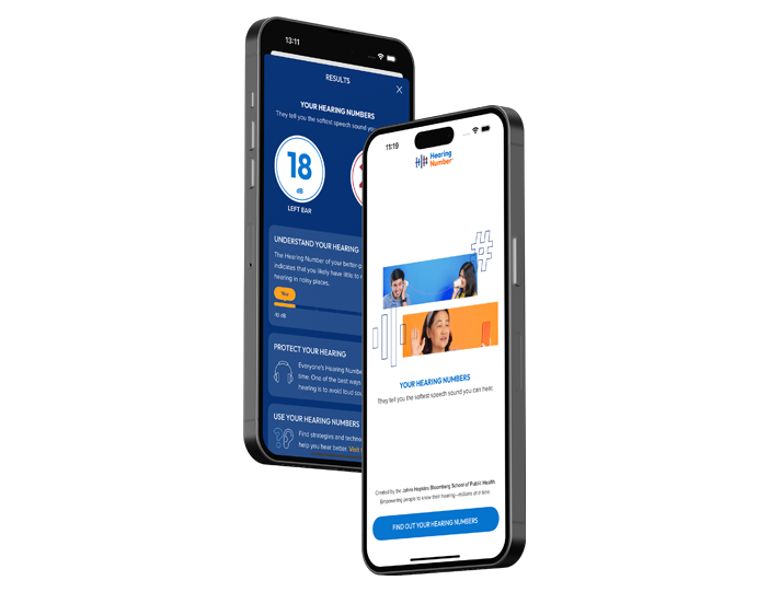 Image of the Hearing Number app on a smart device screen.